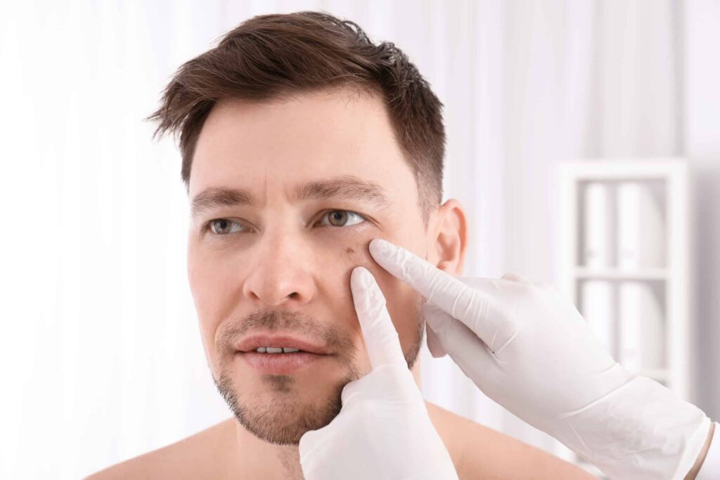 Doctor,Examining,Patient,In,Clinic.,Visiting,Dermatologist