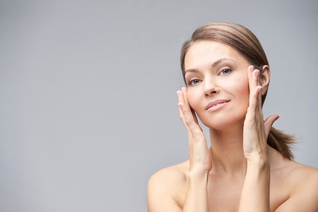 Mature woman with subtle youthfulness in her face after liquid facelift