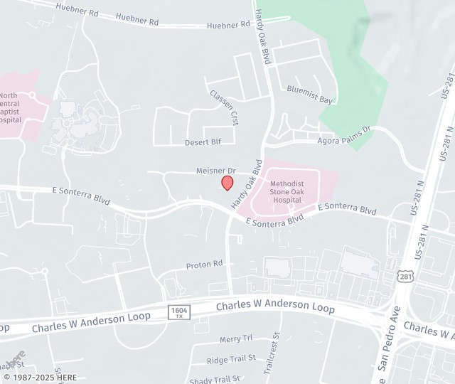 Location Map: 18707 Hardy Oak Blvd. San Antonio, TX 78258